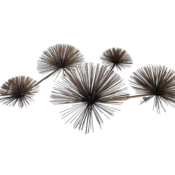Curtis C Jere MCM Brass Wall Art Sculpture Atomic Pom Pom Urchin Gold Starburst - Picture 4 of 13